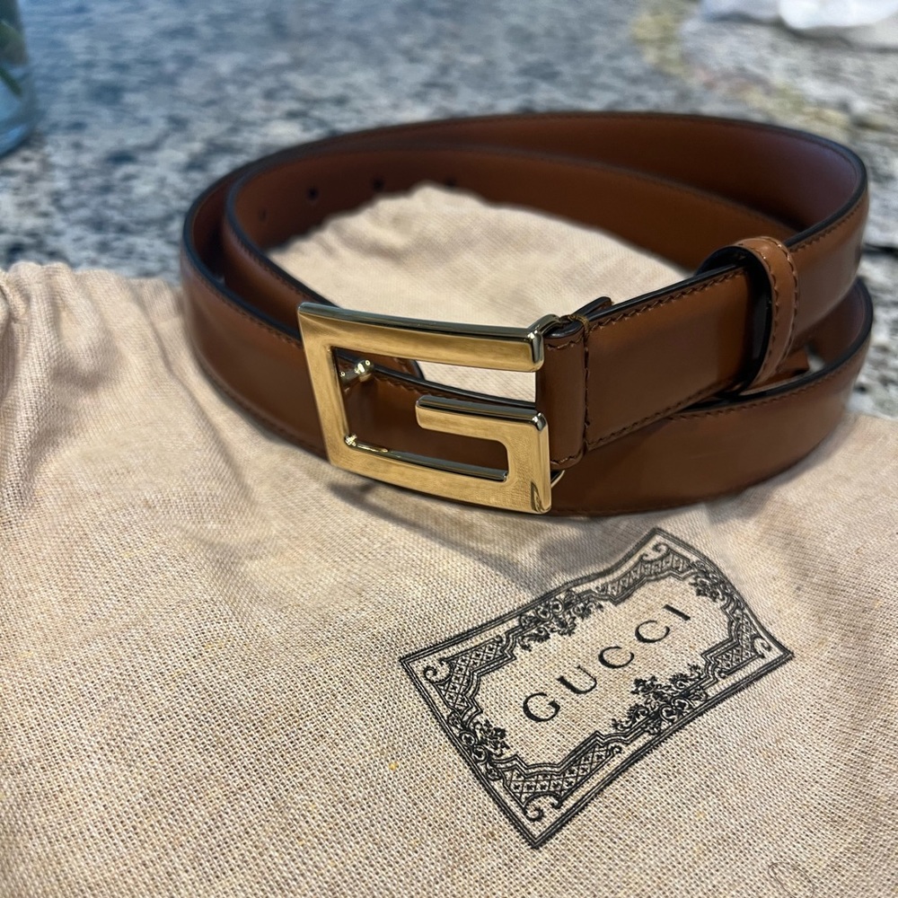 Gucci Brown Leather Belt 90